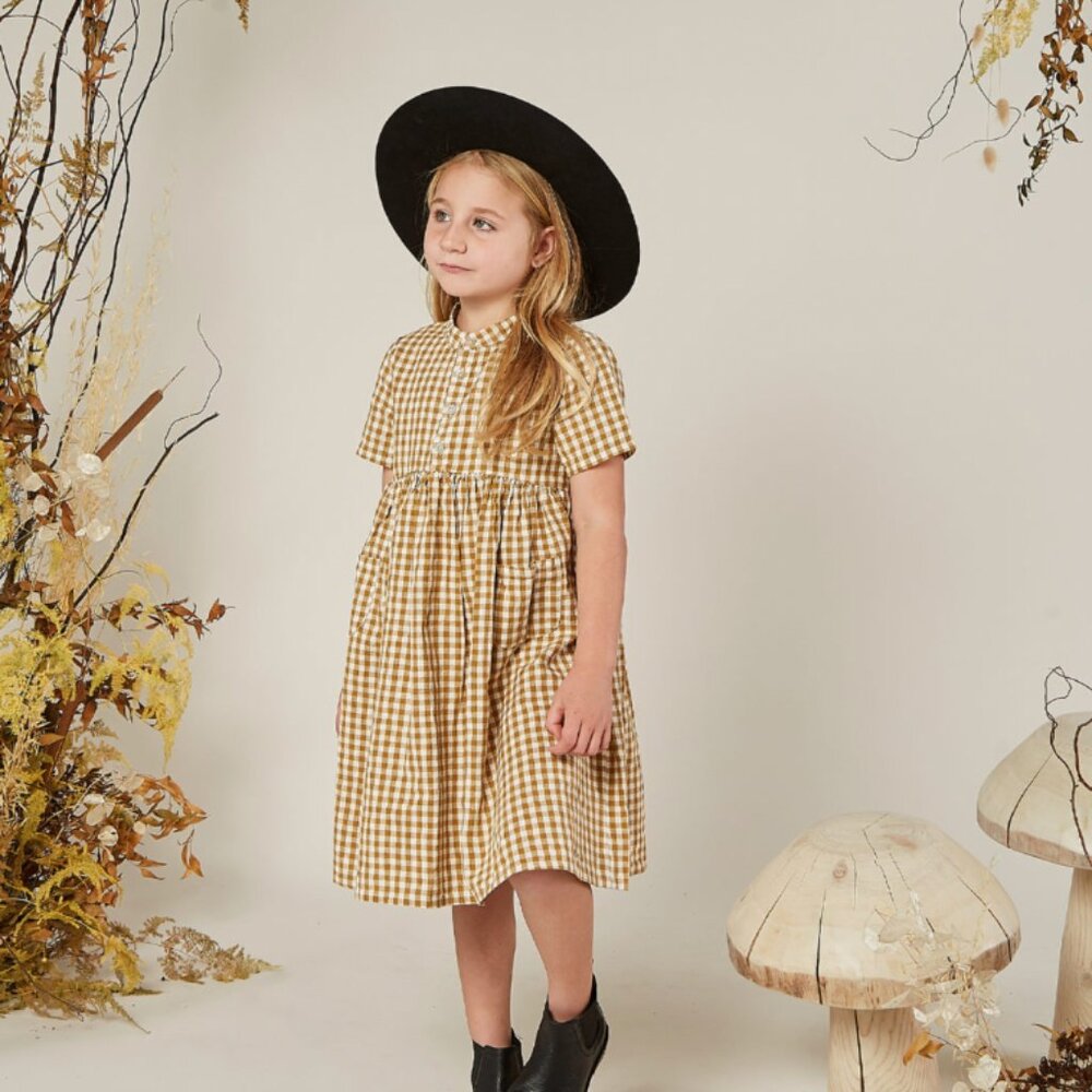 Rylee & Cru Goldenrod Gingham Esme Dress size 4/5